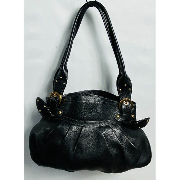 Max New York Black Leather Shoulder Bag 16”x11”x2” - Picture 2 of 5
